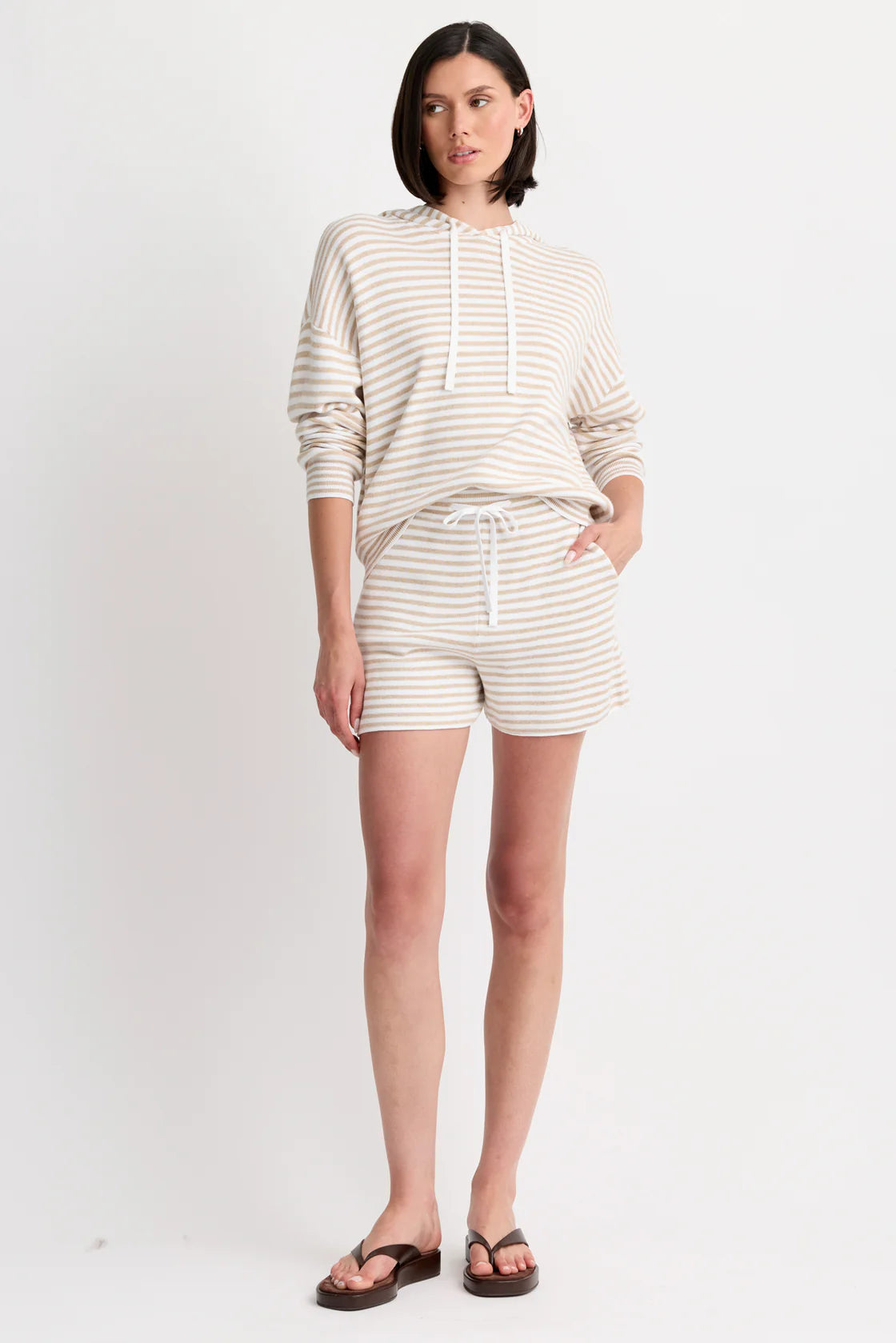 Warwick Short in Latte Stripe