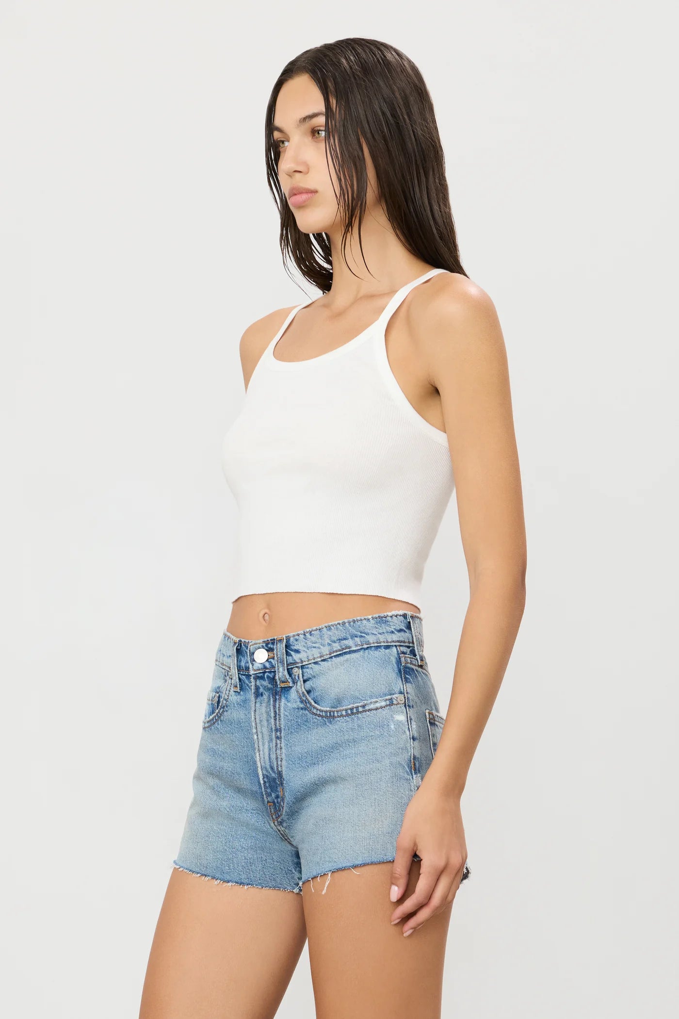 Nash High Waist Short in Light Indigo