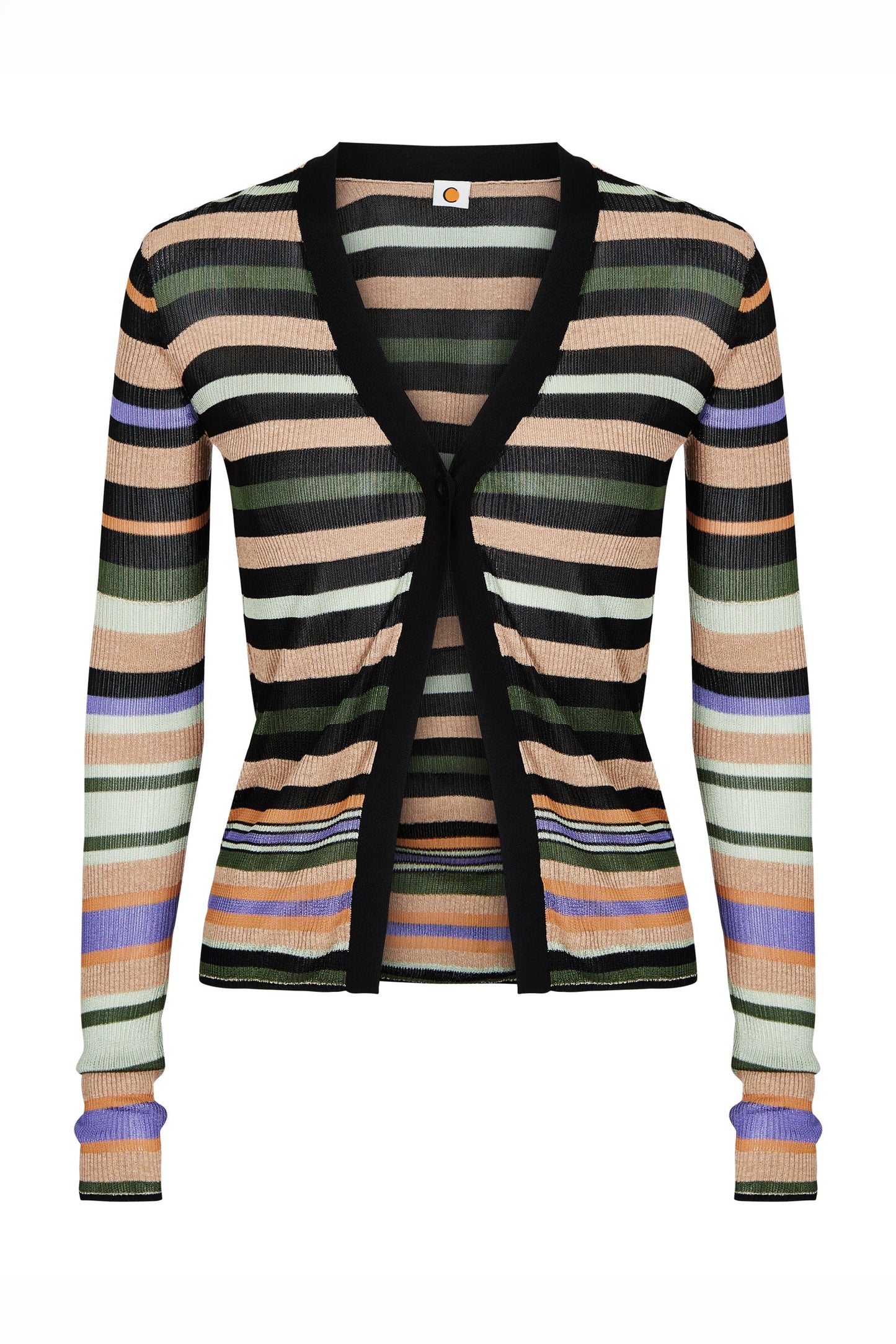 Ribbed Cardigan in Stripe