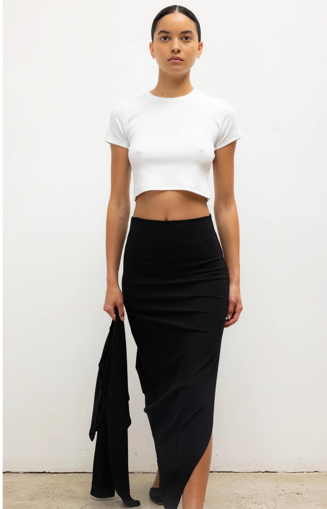 Kelly Crop Slim Fit Tee in White