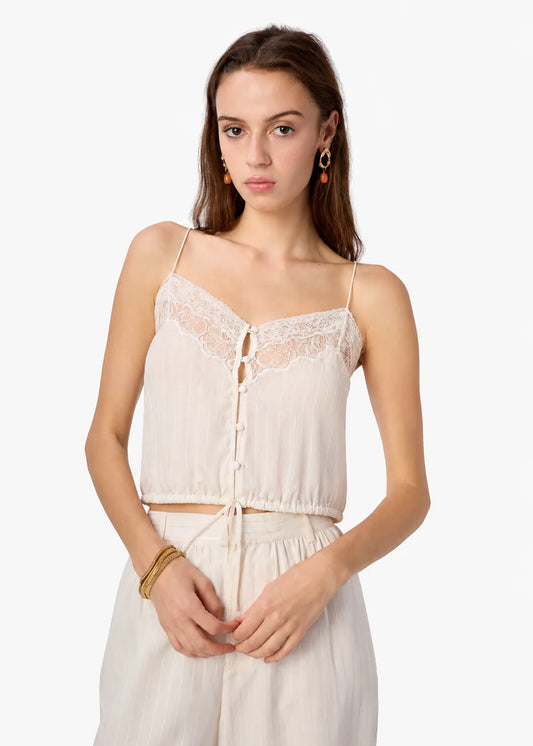 Libi Cotton Silk Camisole in Macadamia