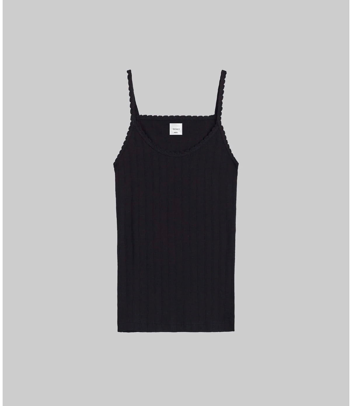 Pointelle Classic Tank Top in Black