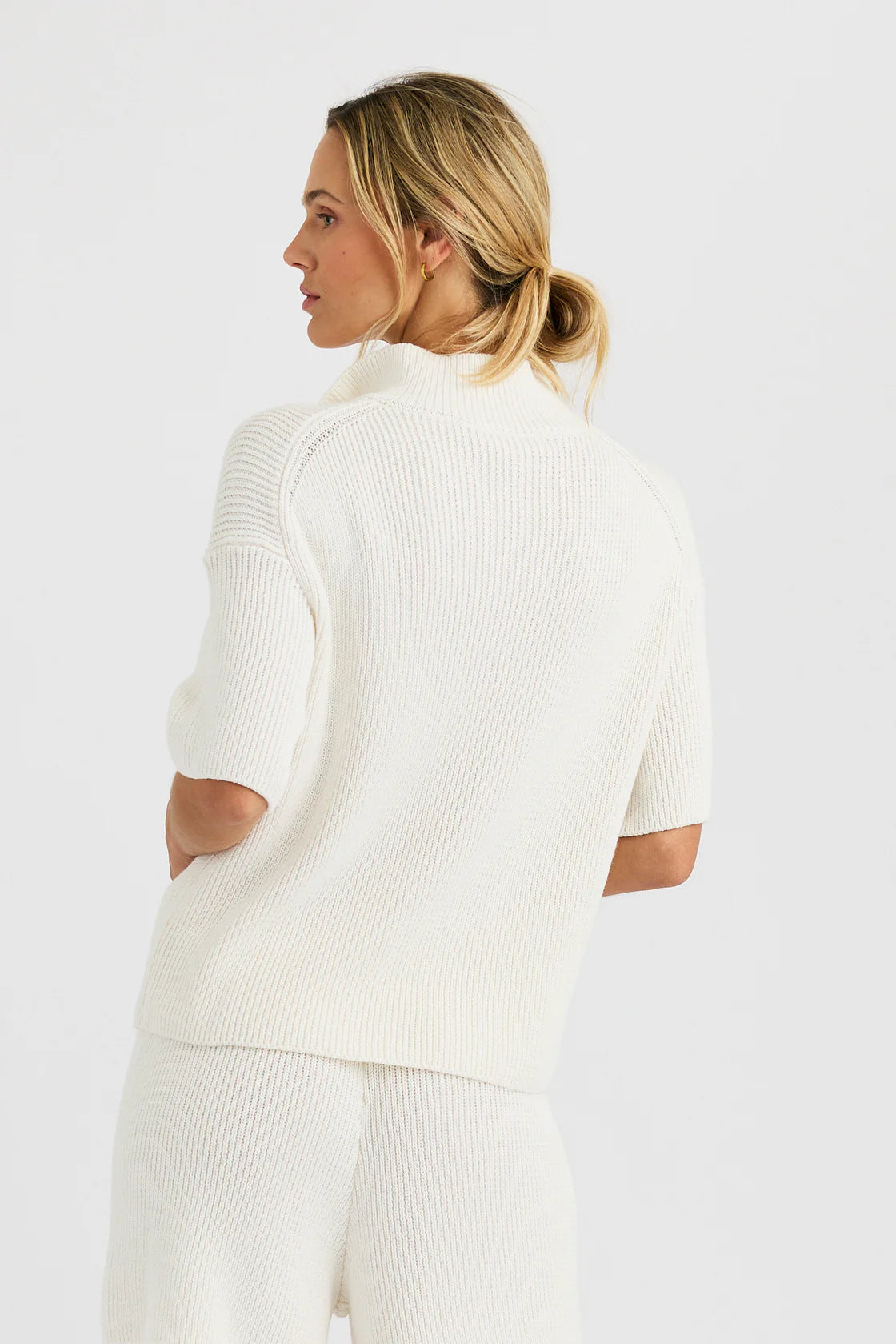 Graham Short Sleeve 1/4 Zip in Ivory