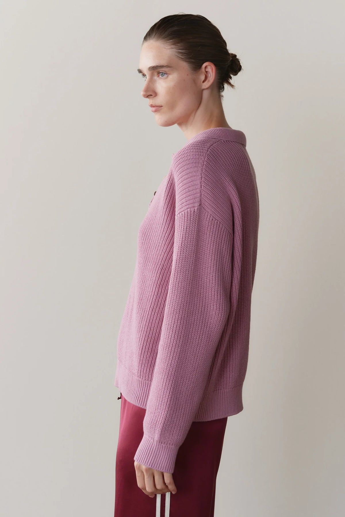 The Heavy Cotton Knit Polo in Roz