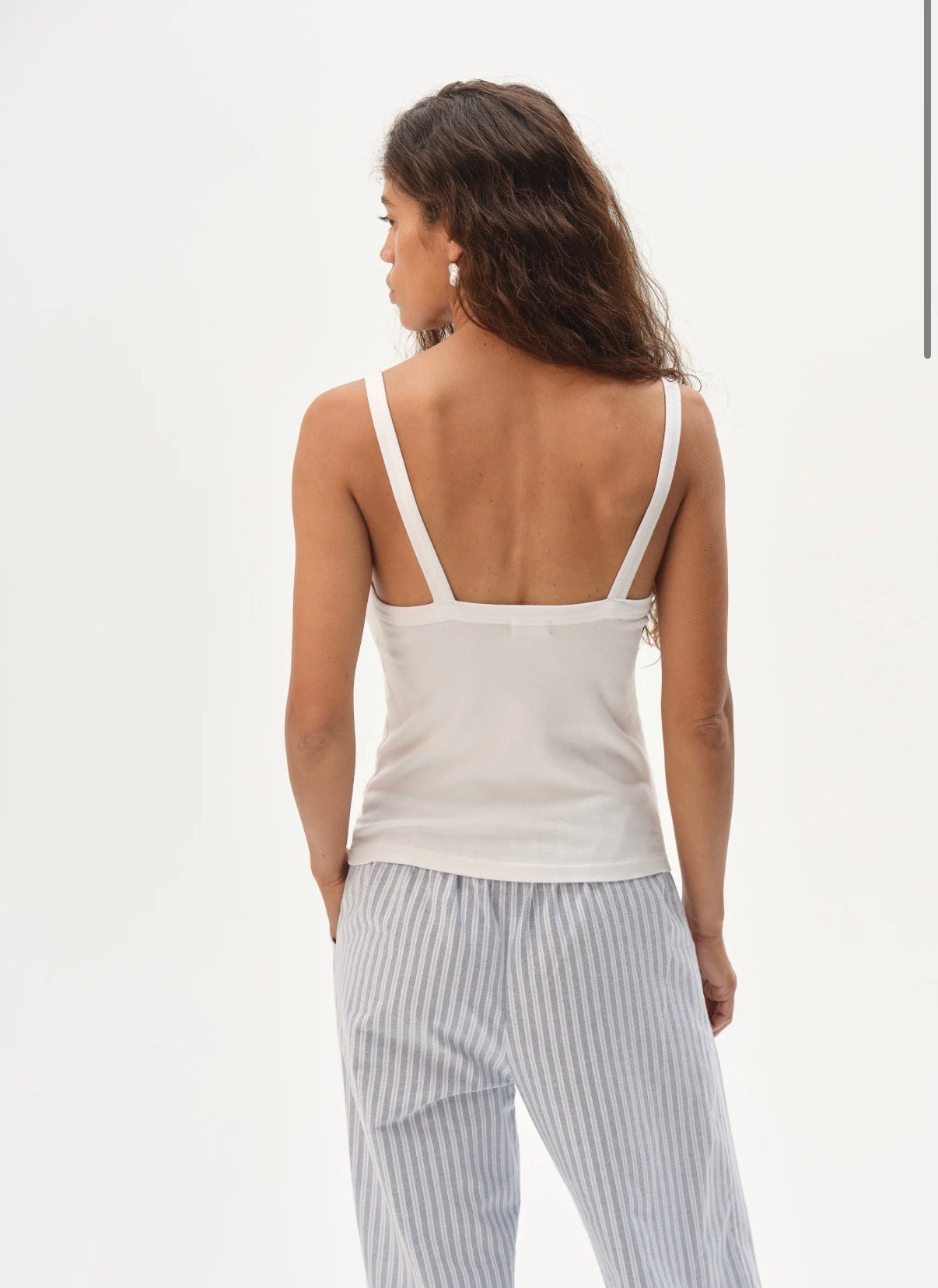 The Baby Rib Square Neck Tank in Powder