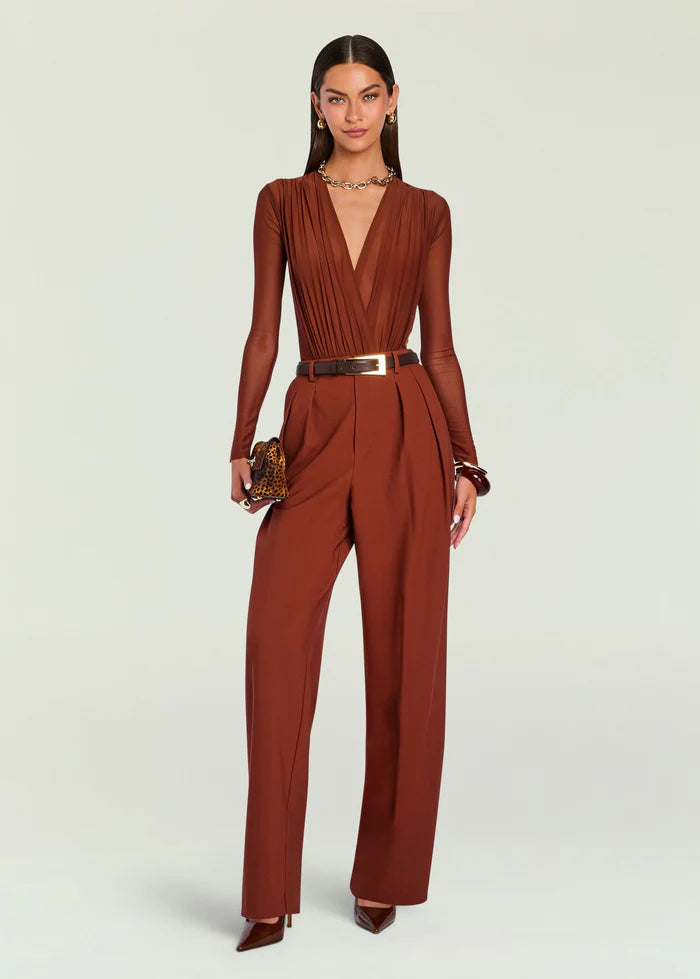 Agnes Mesh Bodysuit in Copper Clay
