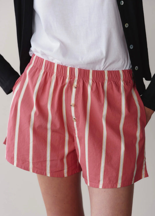 The Pop Stripe Boxer in Raspberry