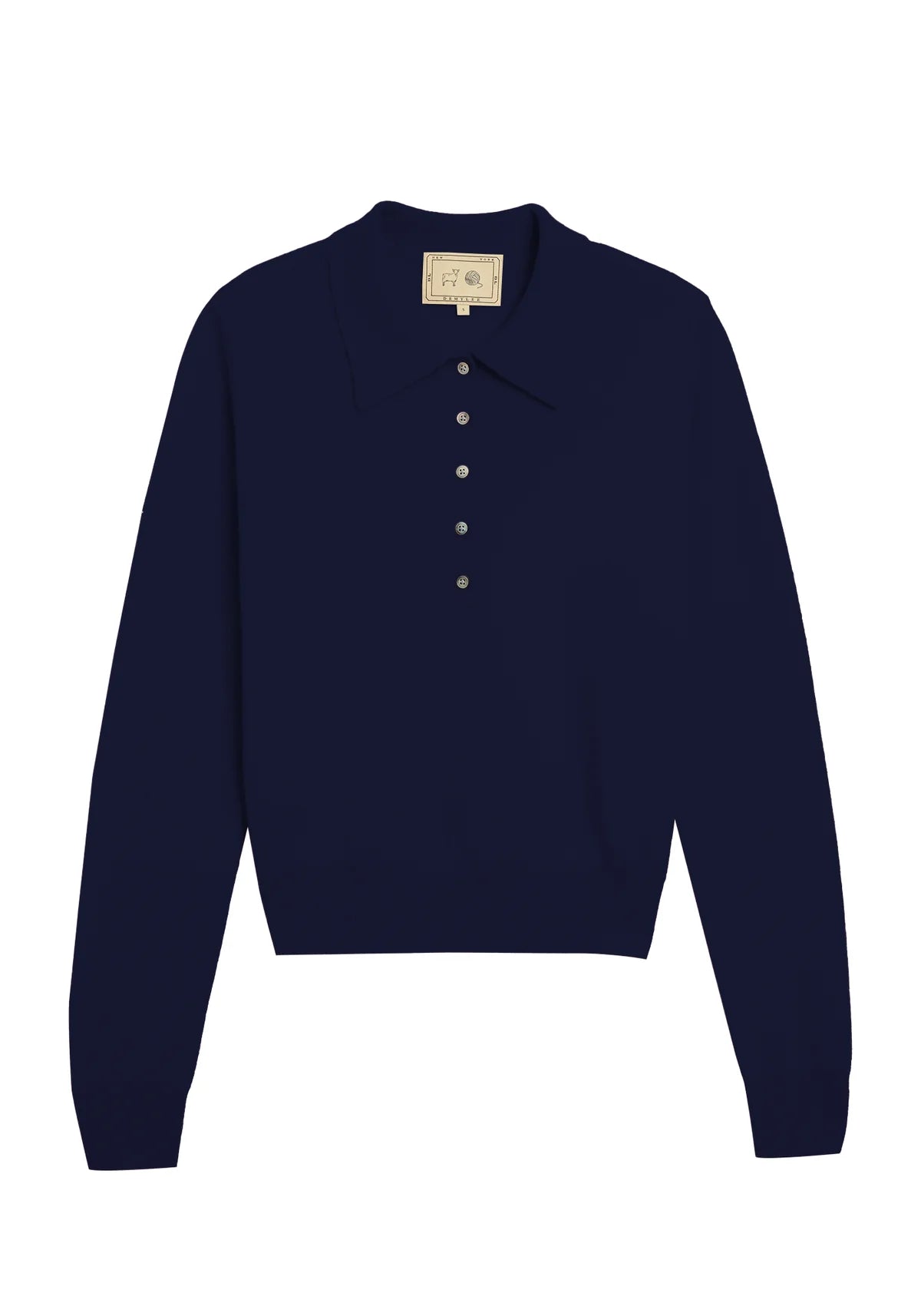 Vera Cashmere Polo in Navy