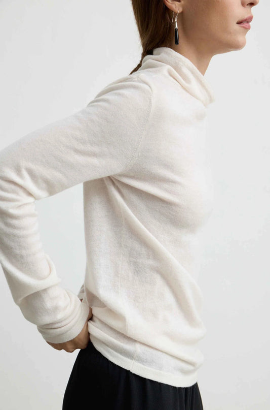 Funnel Wool/Cash Turtleneck In Ivory