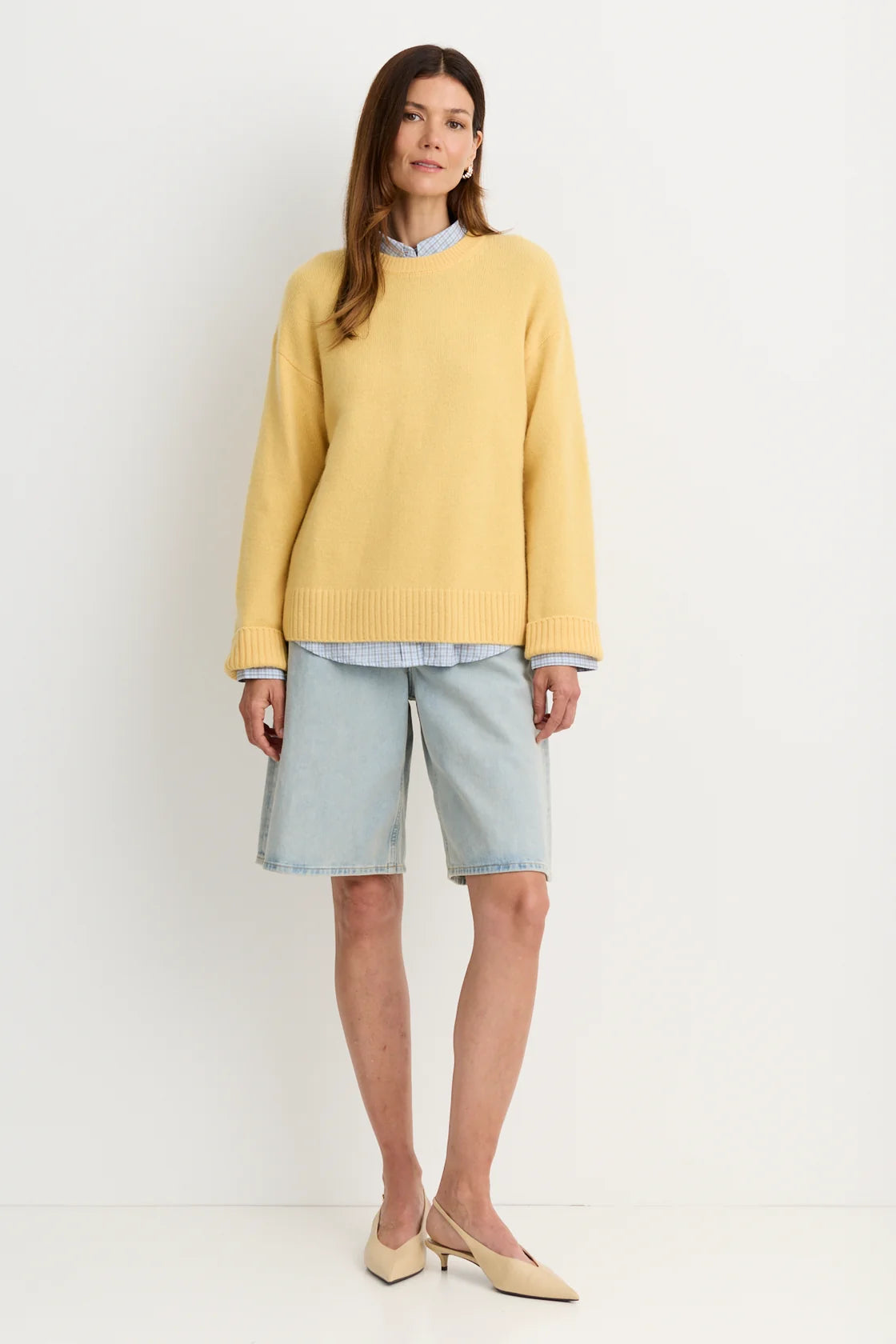 Aster Cashmere Crew in Maize