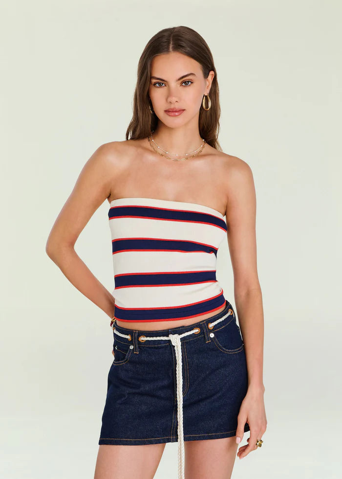 Theodora Top in Eggshell Stripe