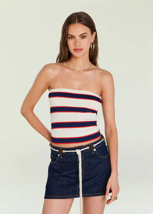 Theodora Top in Eggshell Stripe