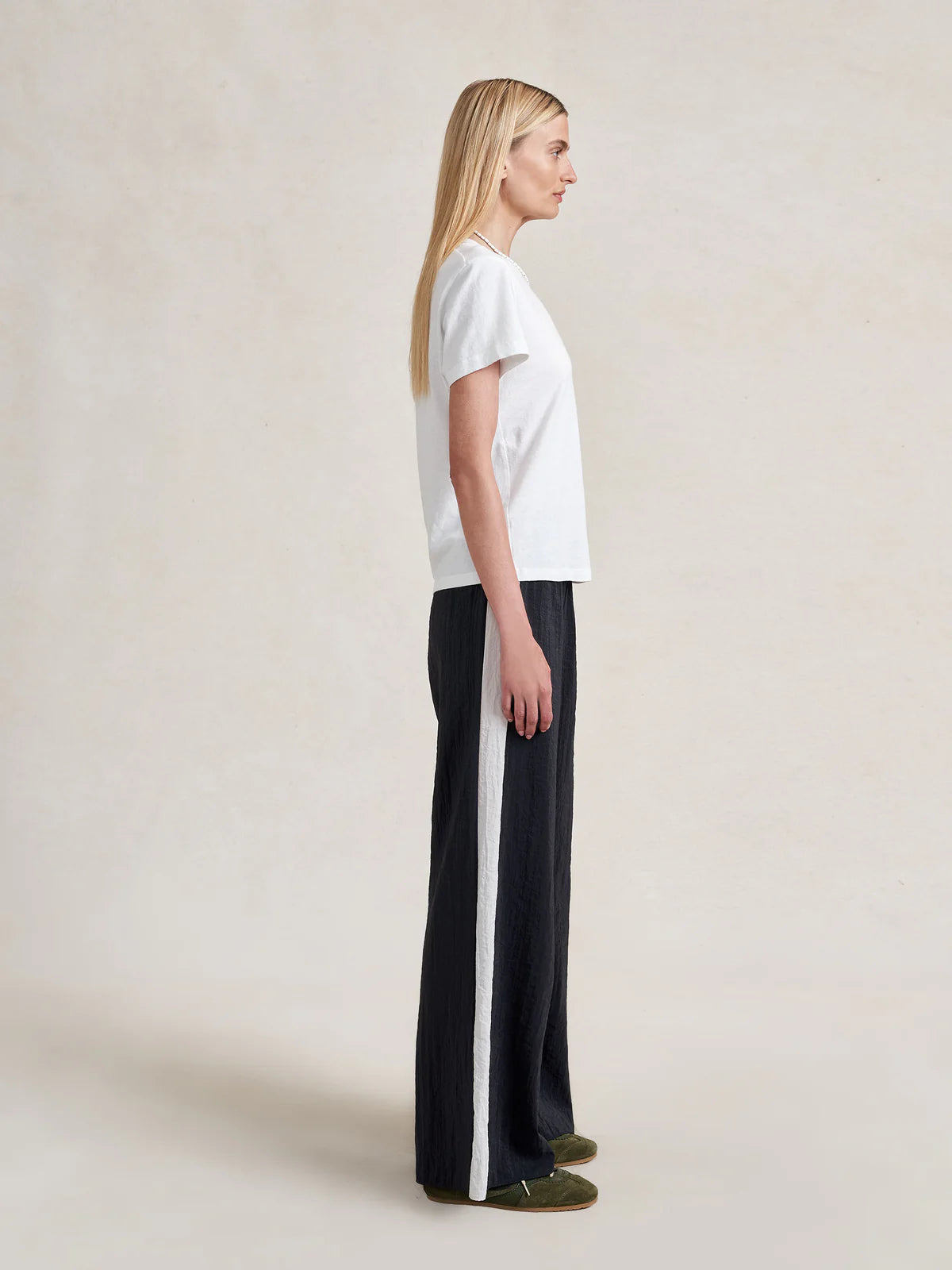 Side Stripe Colby Pant in Black/Stone