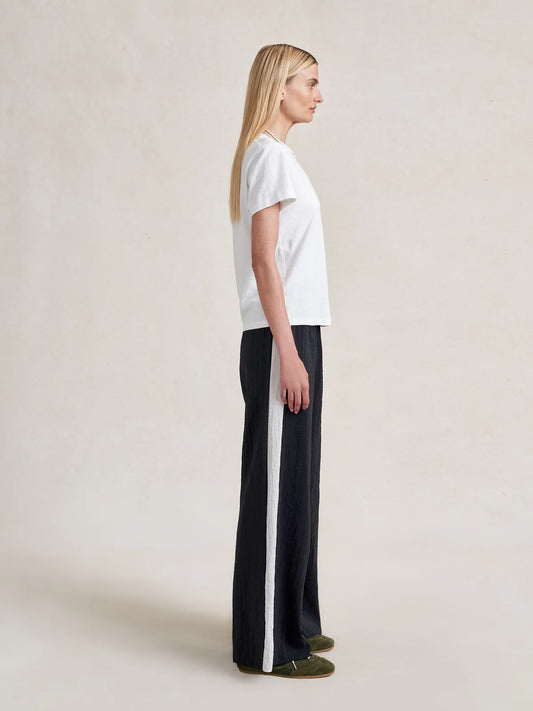 Side Stripe Colby Pant in Black/Stone