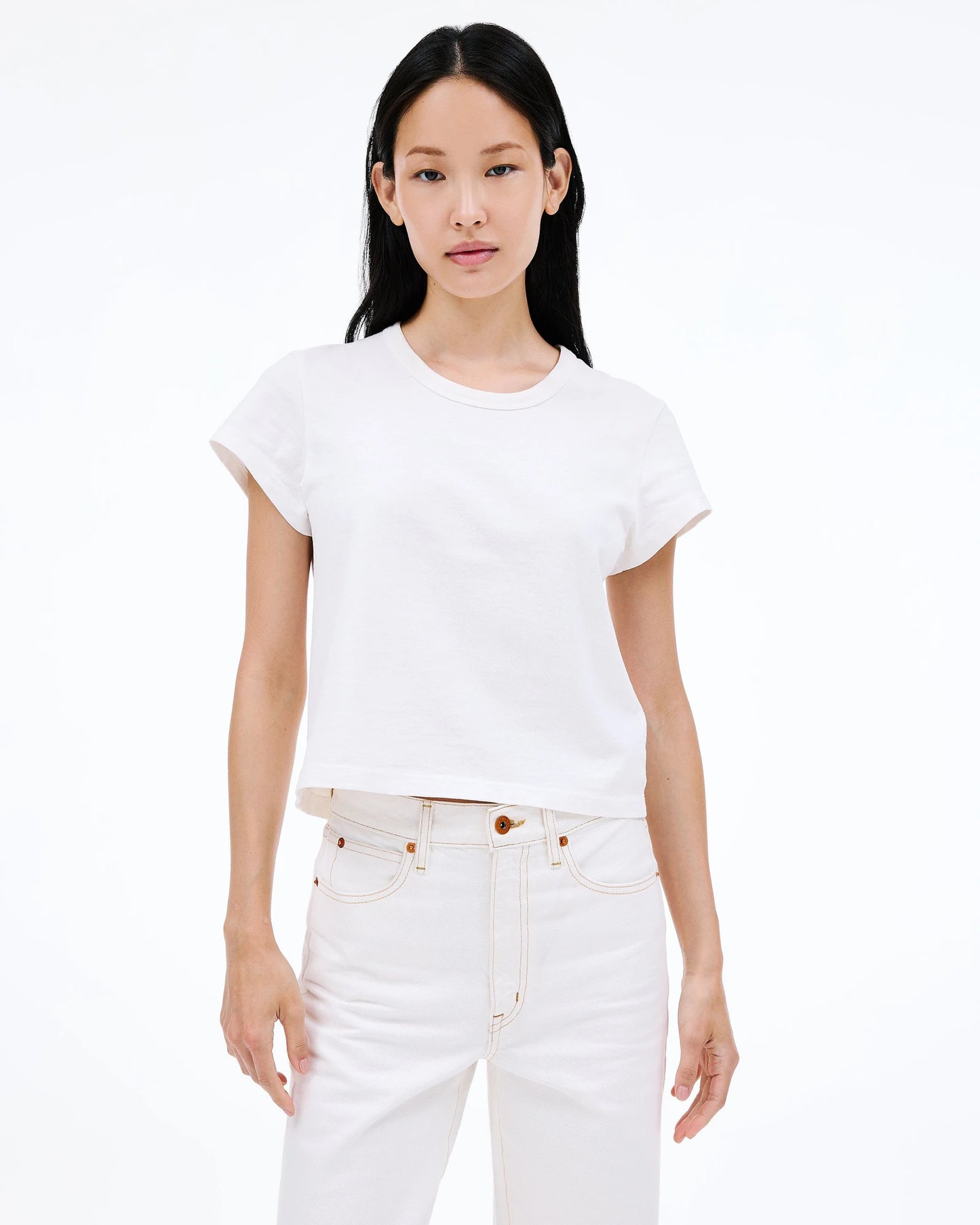 Crop Easy Tee in Natural White