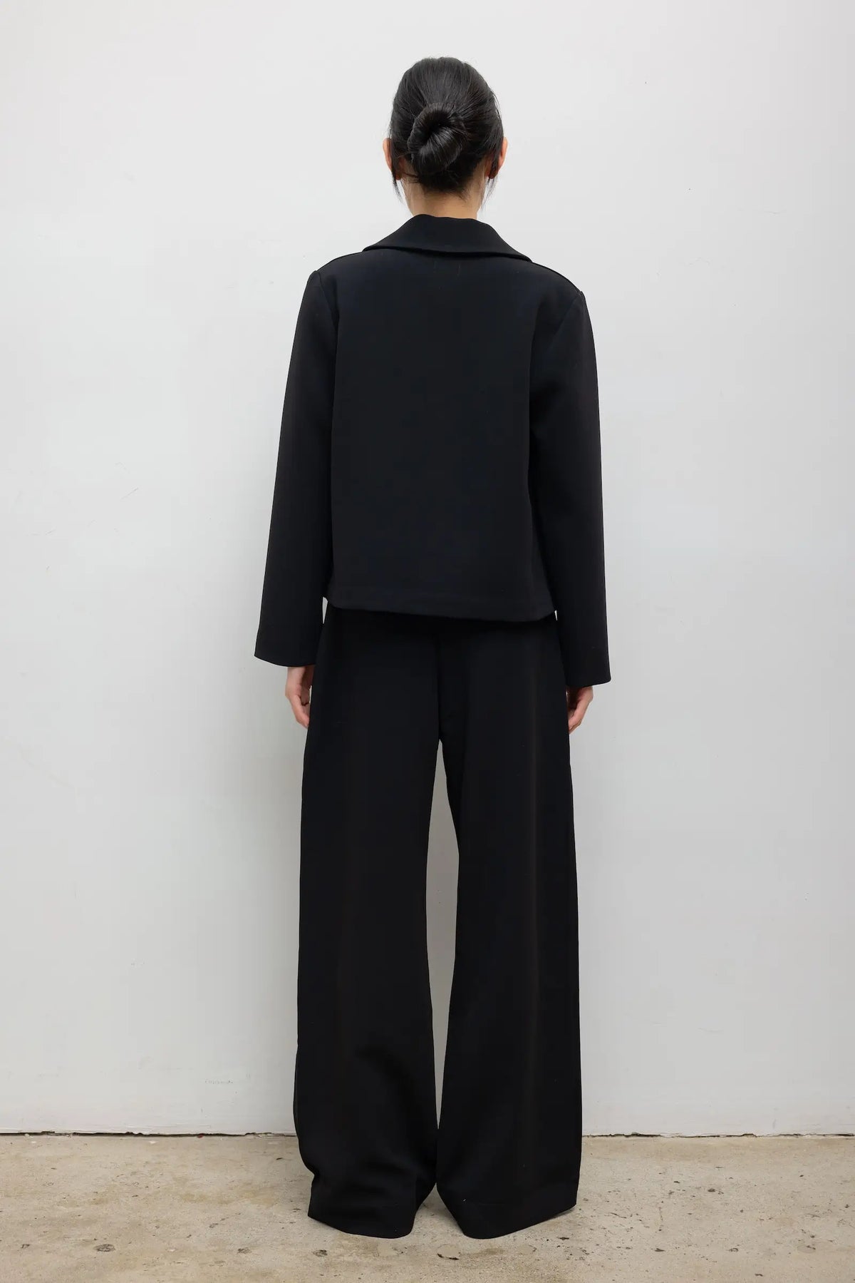 Arielle Bonded Collared Jacket in Black