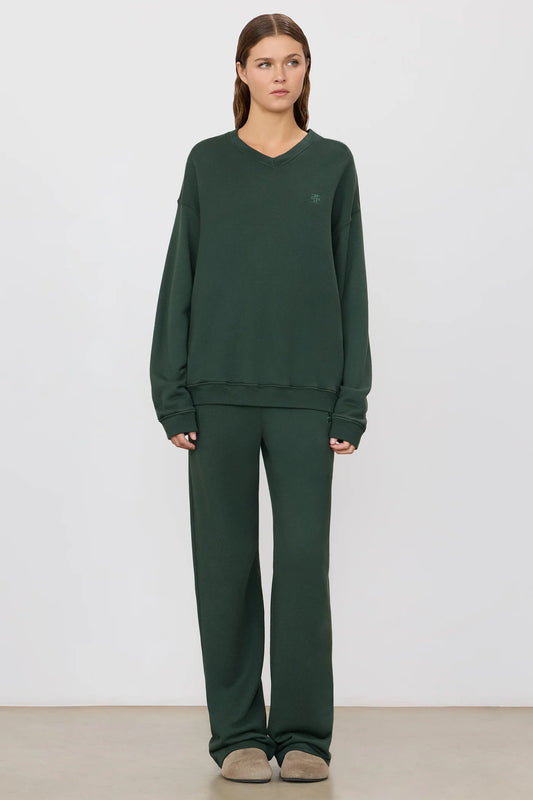 Oversized Wide Leg Sweatpants in Forest