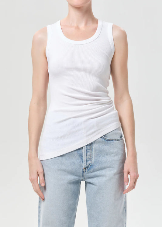 Twisted Poppy Tank in White