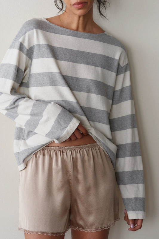 The Silk Lace Tap Short in Shitake