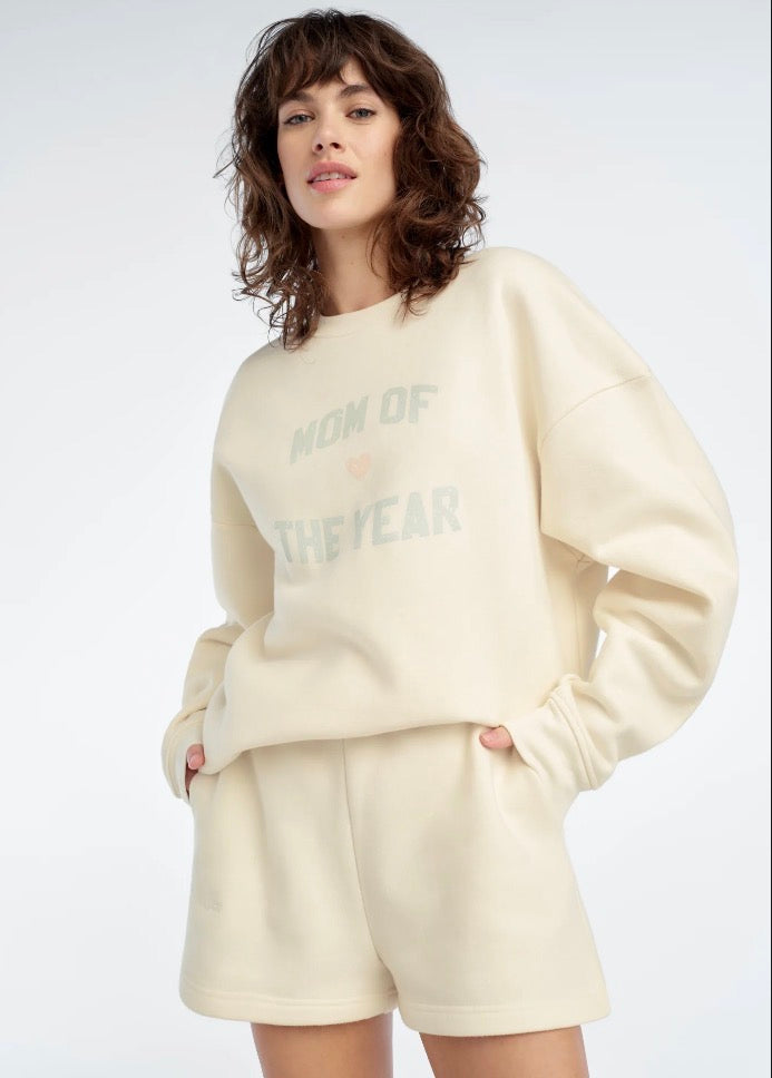 The Mom of The Year Sweatshirt in Gardenia/Light Sage