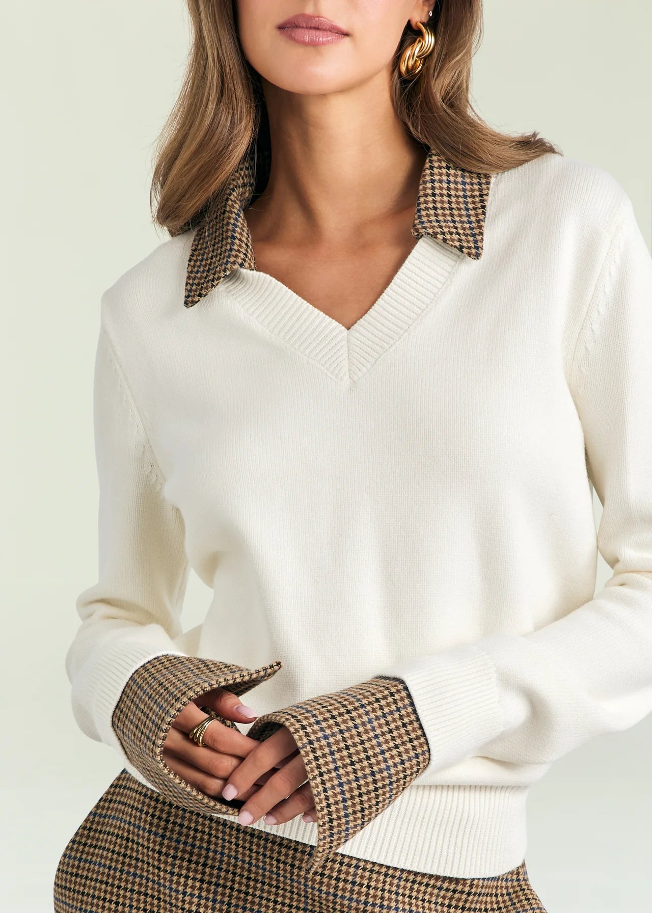 Maia Knit Sweater in Eggshell