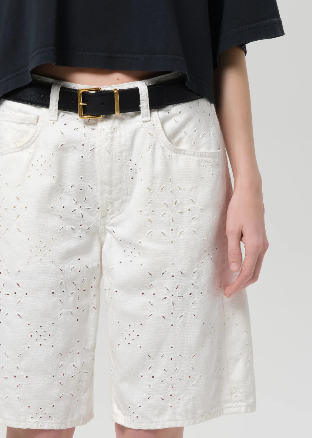 Court Denim Short in Blanc