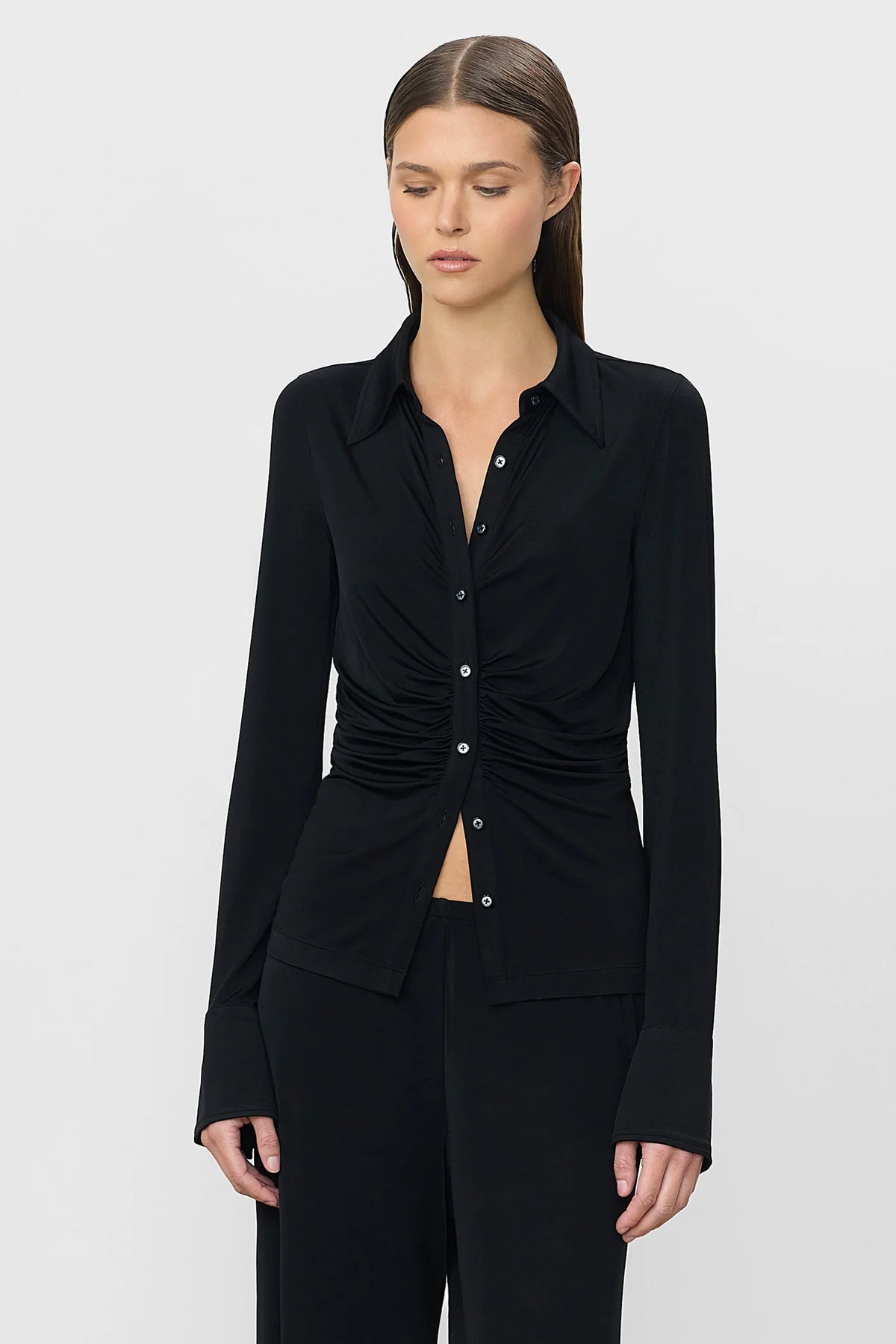 Ruched Charlie Top in Black