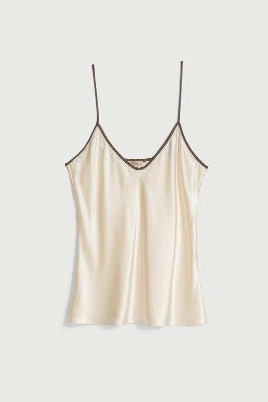 Silk Bias Cami in Cream