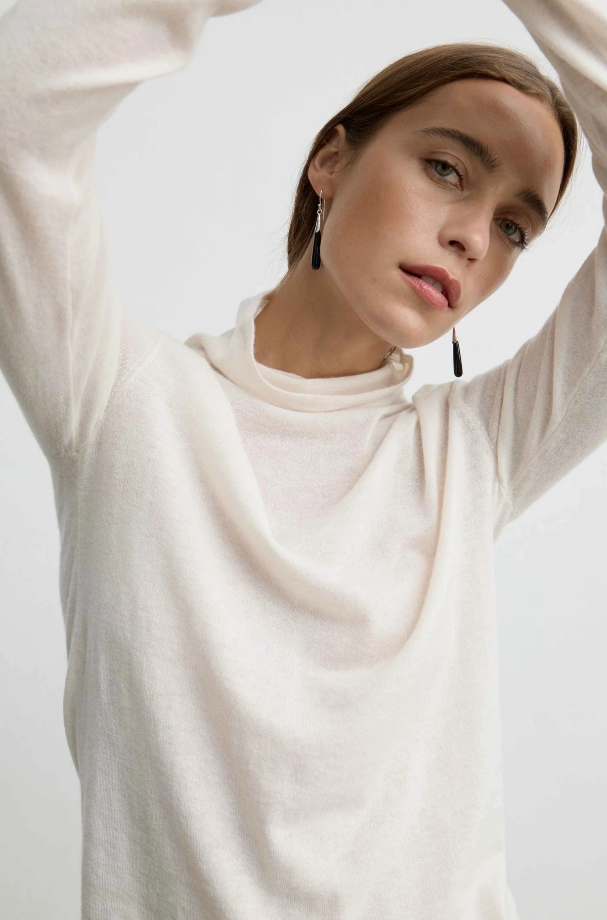 Funnel Wool/Cash Turtleneck In Ivory