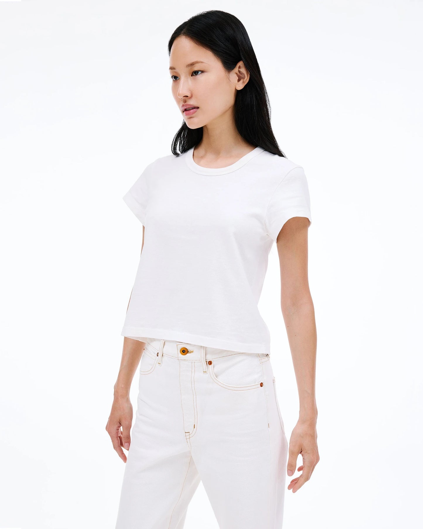 Crop Easy Tee in Natural White