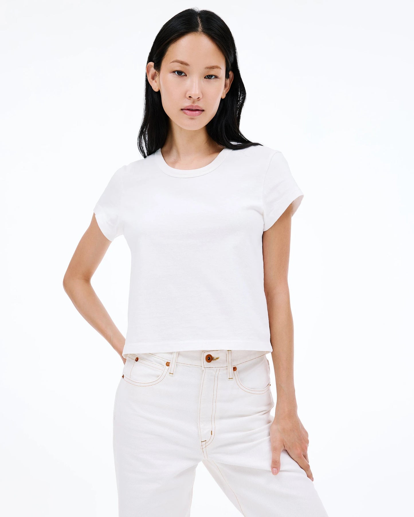 Crop Easy Tee in Natural White