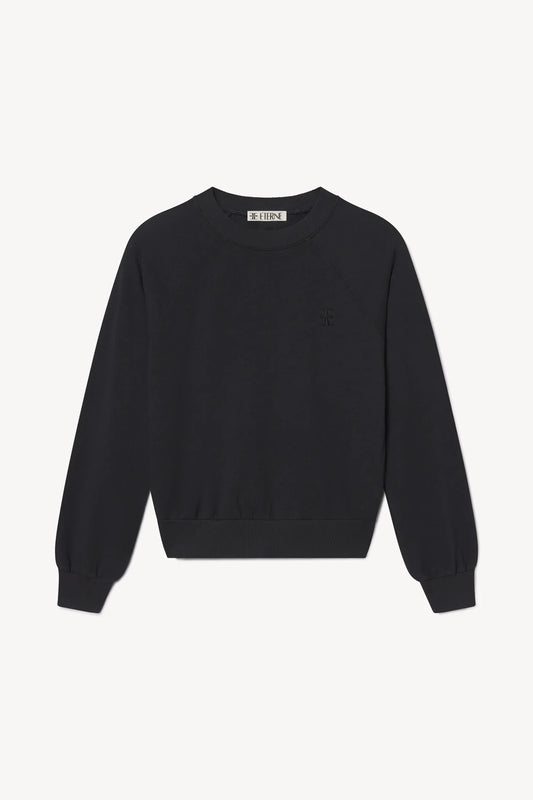 Shrunken Raglan Sweatshirt in Black