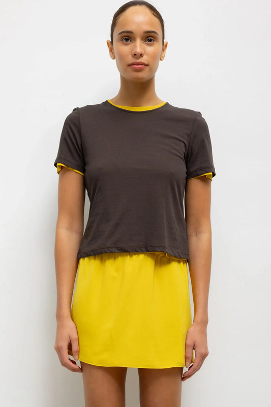 Milo Crop Tee in Hickory
