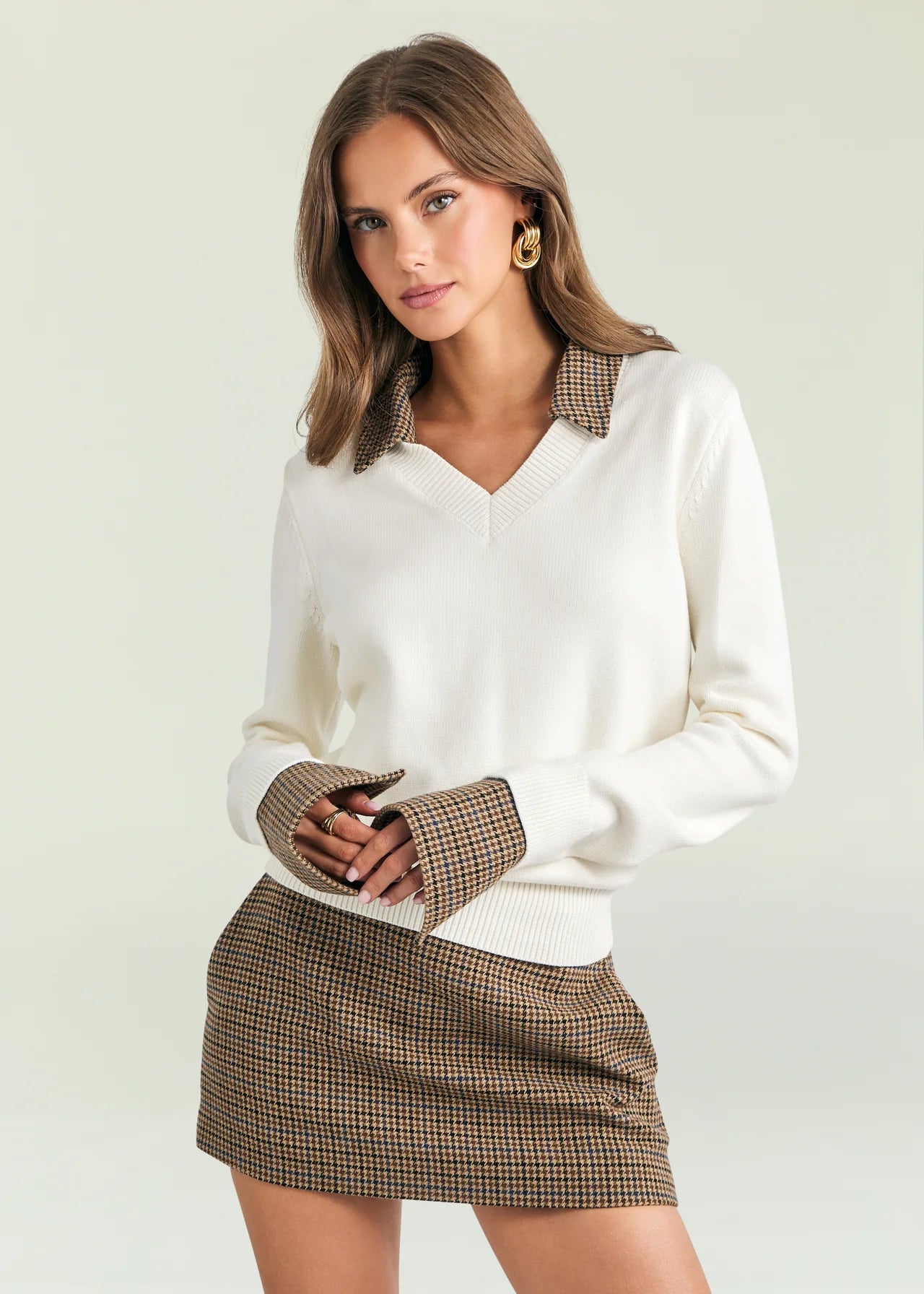 Maia Knit Sweater in Eggshell