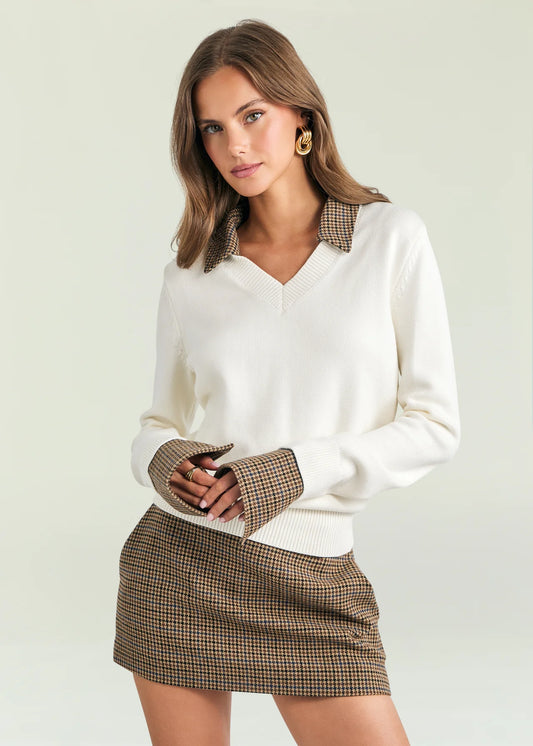 Maia Knit Sweater in Eggshell