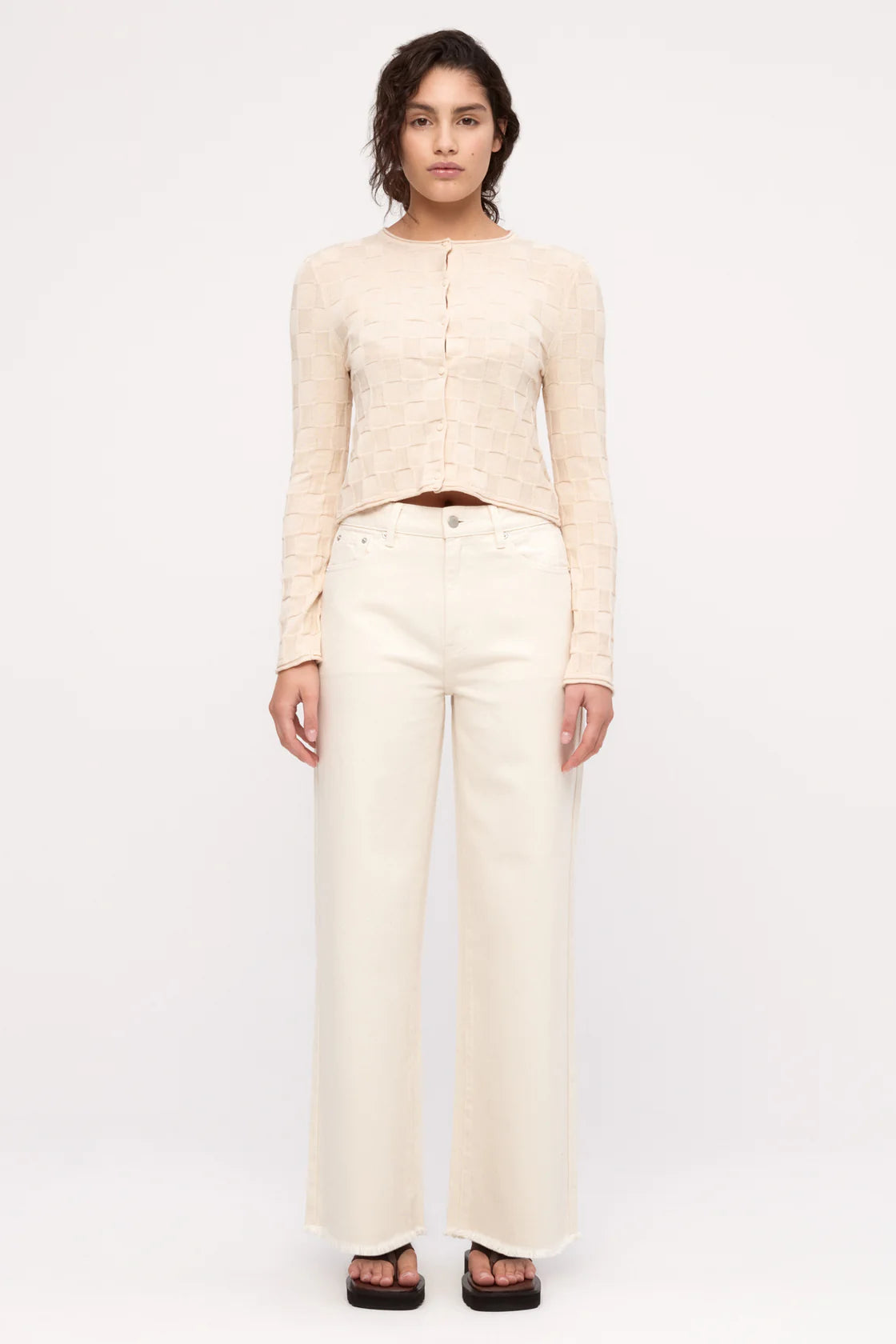 Organic Mid Rise Jean in Coconut