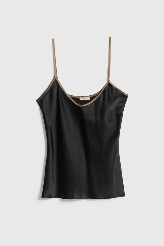 Silk Bias Cami in Black
