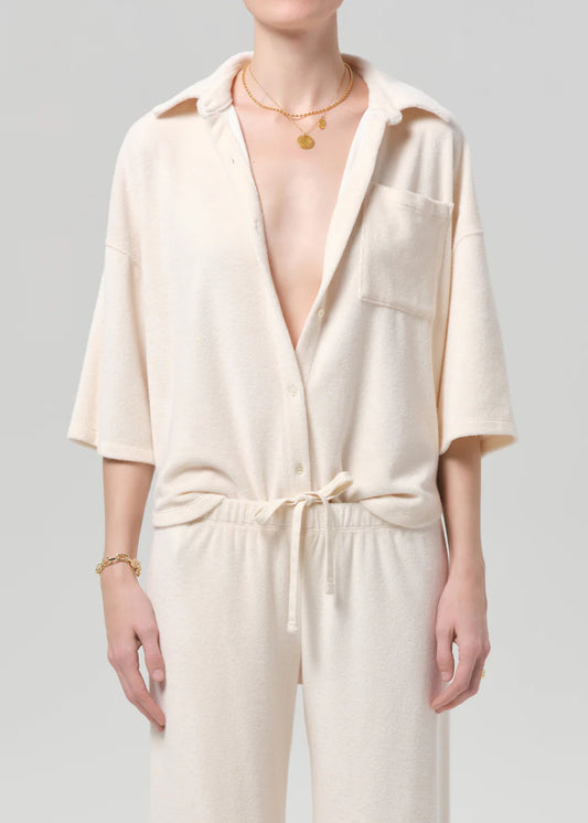 Francis Knit Shirt in Cream