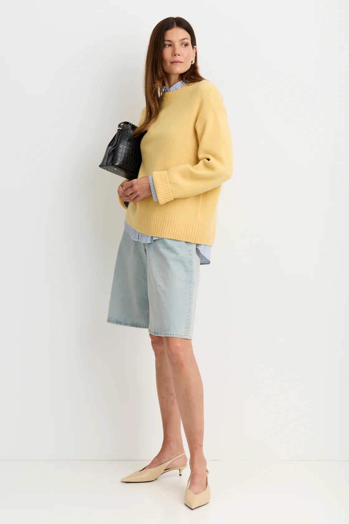 Aster Cashmere Crew in Maize