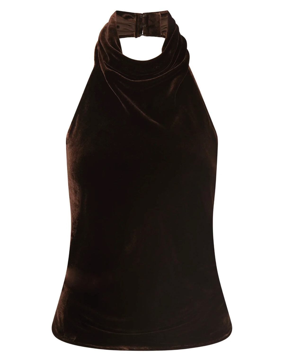 Back Wrap Top in Velour Brown