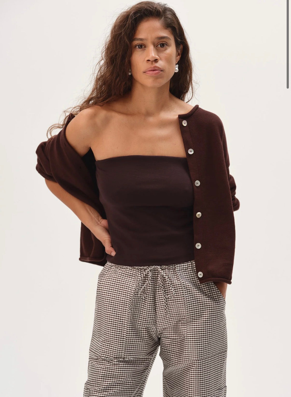 The Baby Rib Tube Top in Espresso