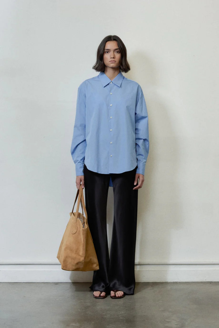 Silk Bias Pant in Black