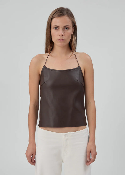 Toggle Tank in Brown Leather