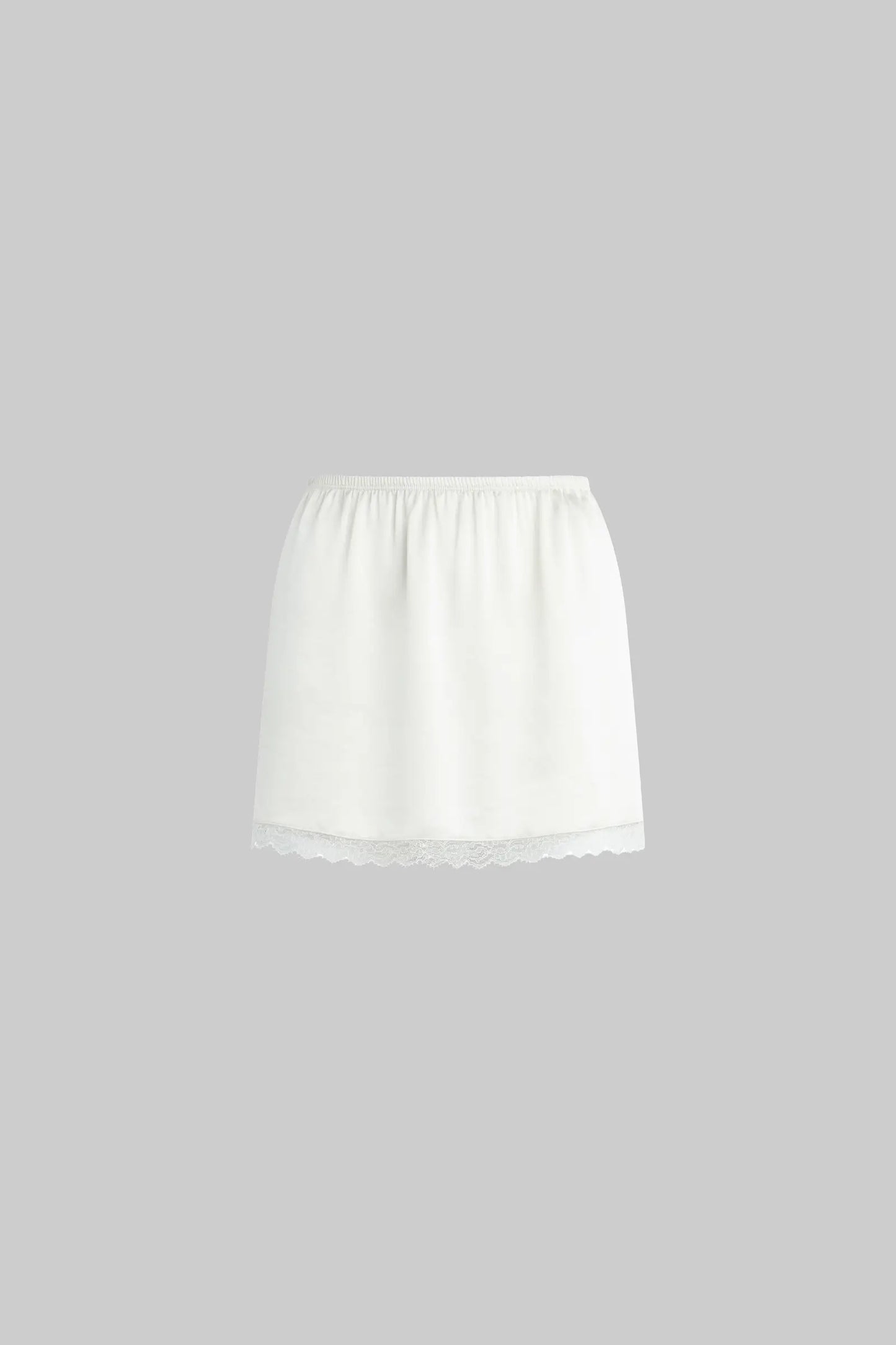 Barb Lace Mini Skirt in Creme