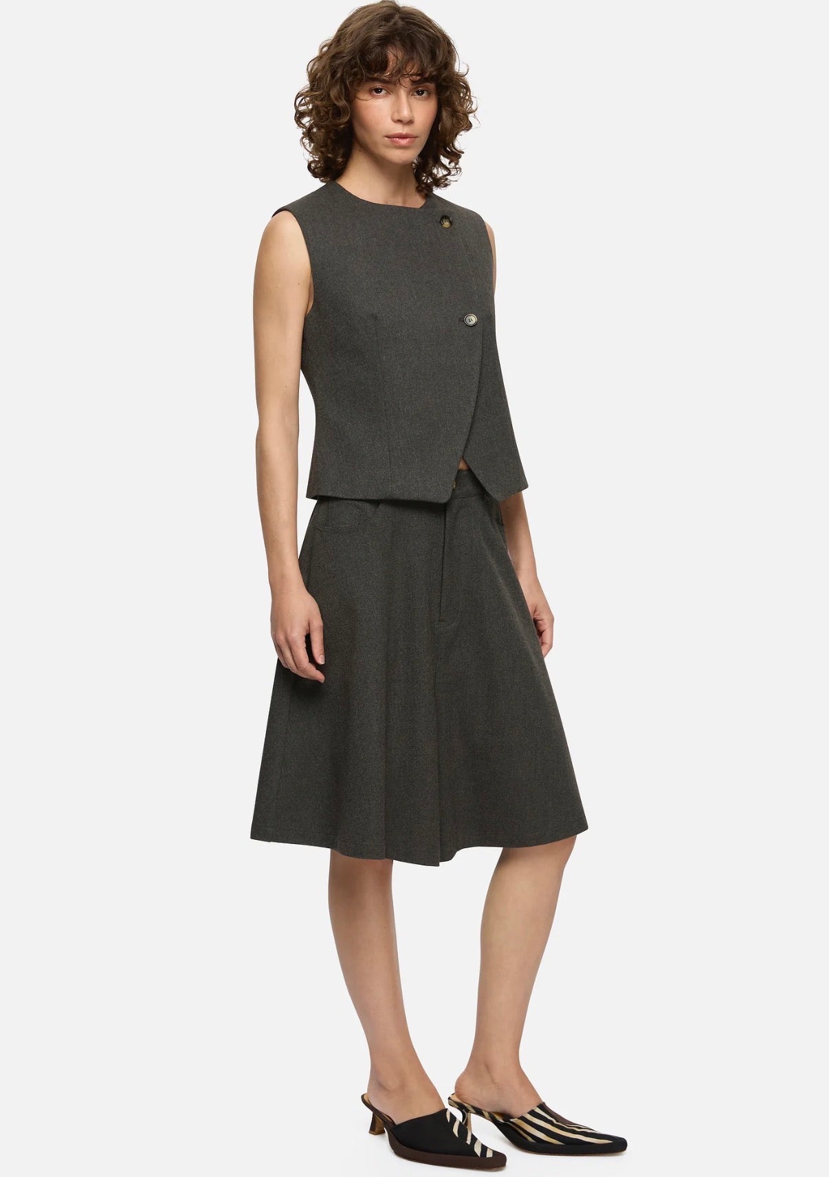 Jasmine Vest in Charcoal