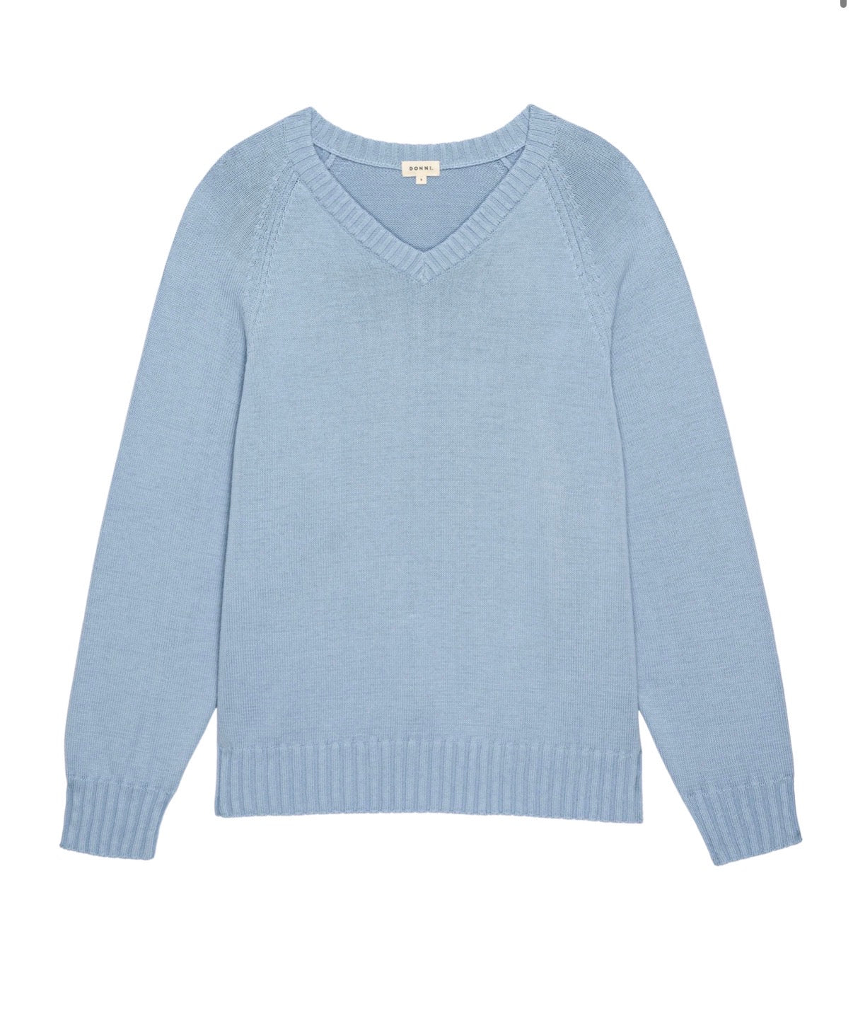 The Cotton Knit V-Neck Sweater in Cornflower