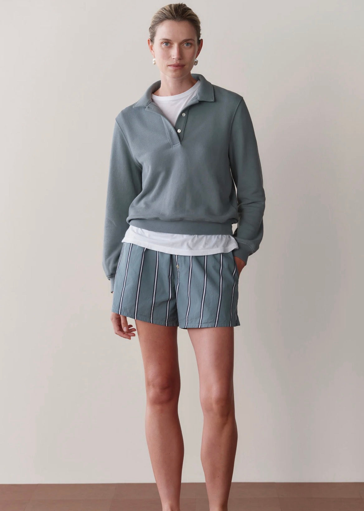 The Pop Stripe Boxer in Sage