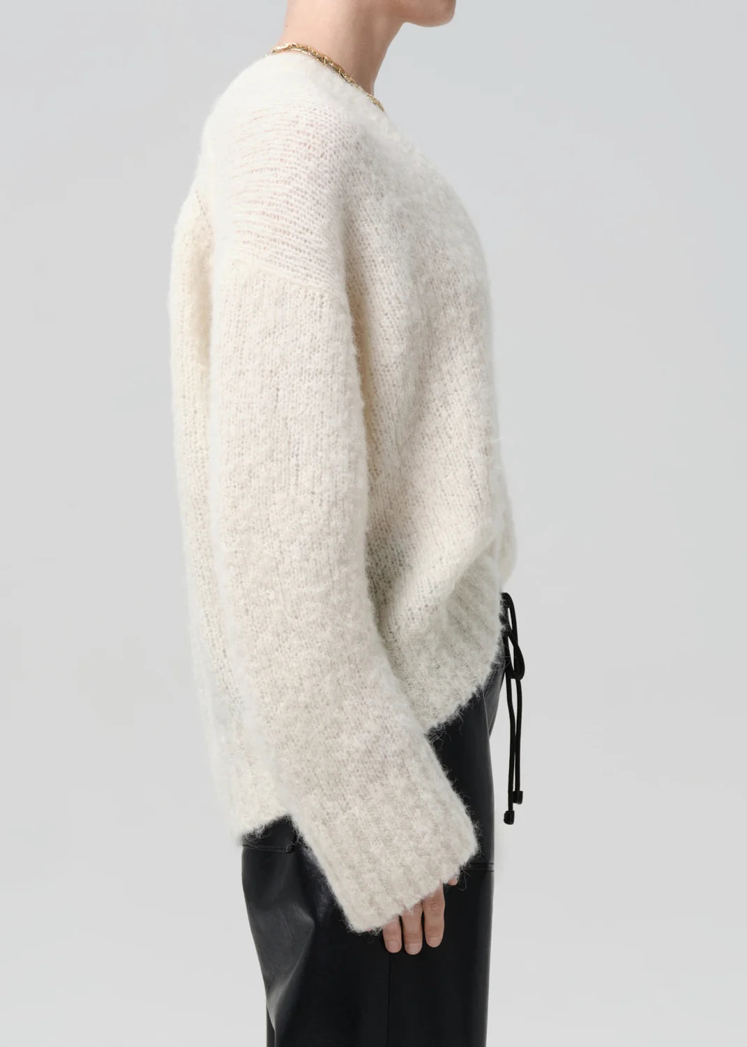 Cassidy Boucle Pullover Sweater in Cream