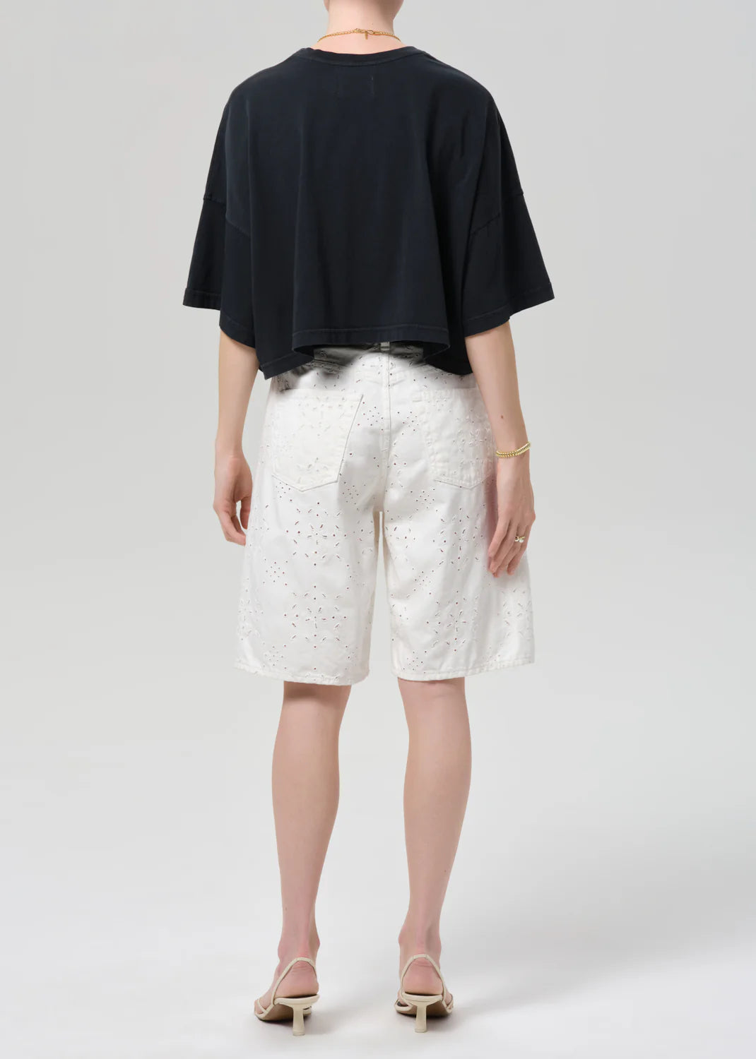 Court Denim Short in Blanc