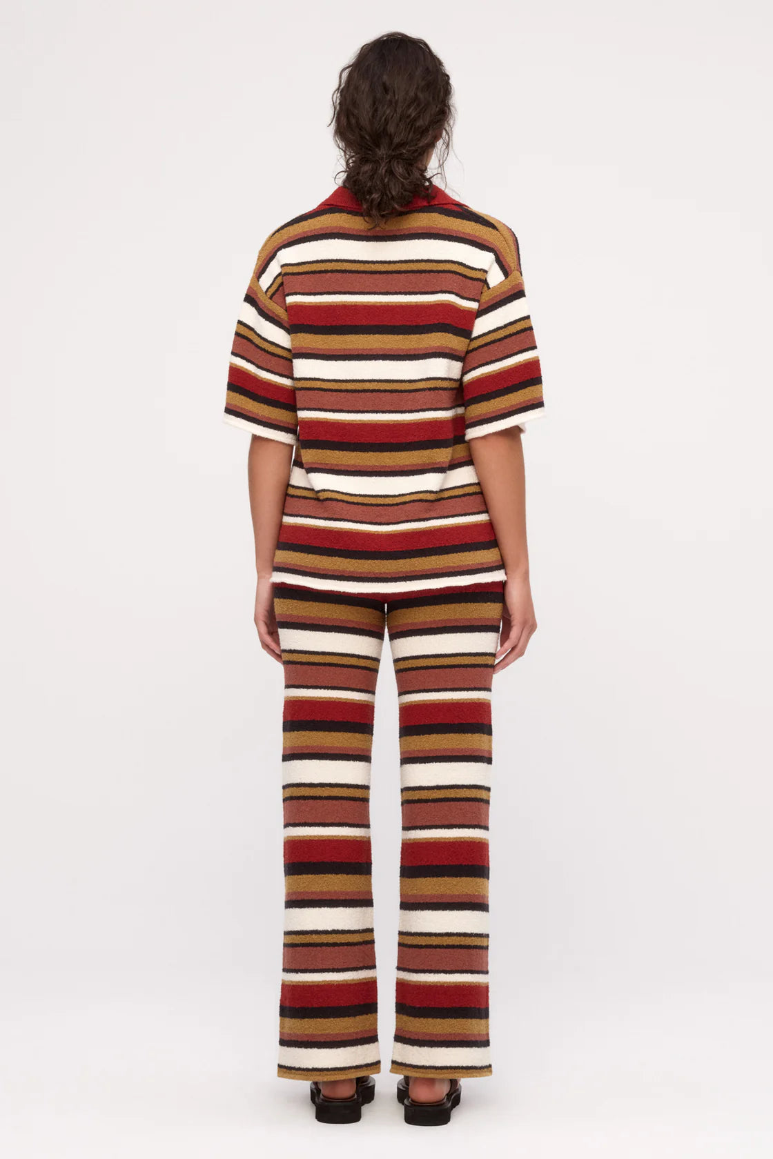 Textured Knit Shirt in Earth Stripe